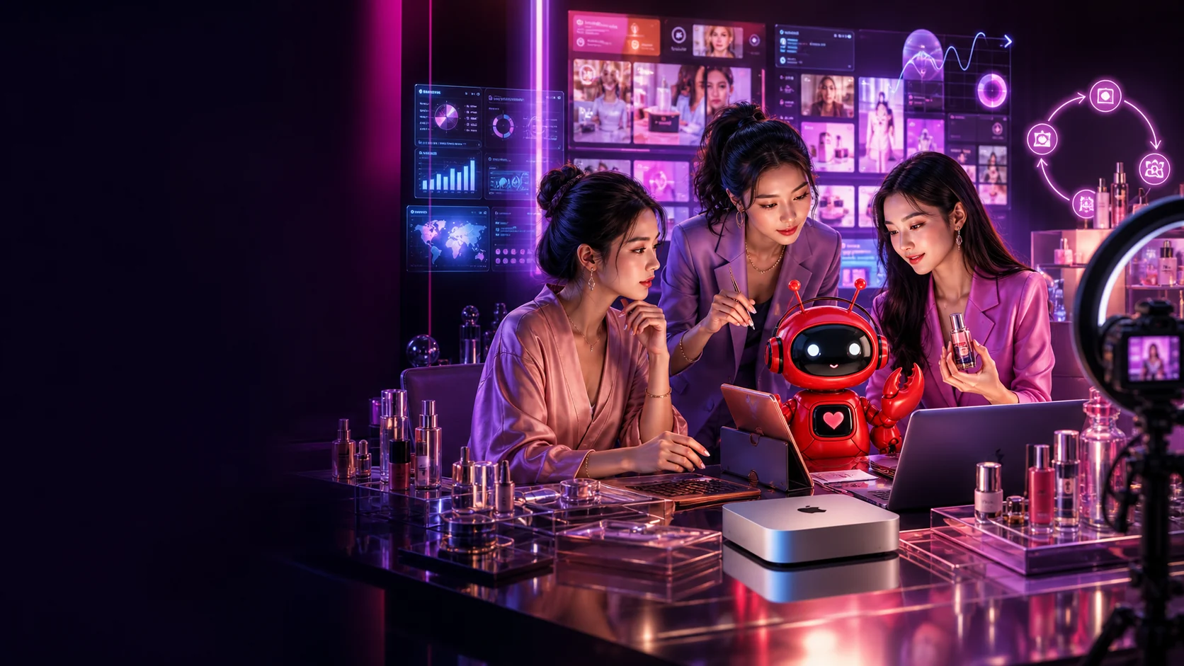 美妆 AI 市场部、小龙虾机器人与 Mac mini M4 协同新品种草和会员运营